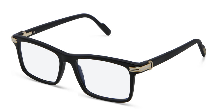 Shop Cartier Première de Cartier Rectangle Eyeglasses in Black online.