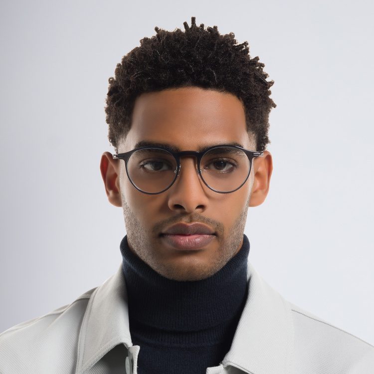 Shop MONTBLANC Oval Eyeglasses in Grey online.