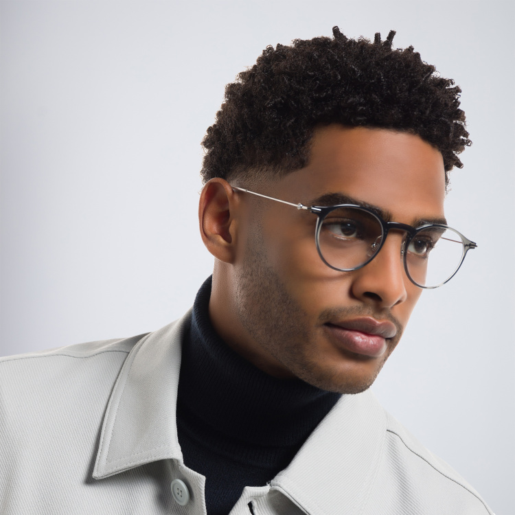 Shop MONTBLANC Oval Eyeglasses in Grey online.