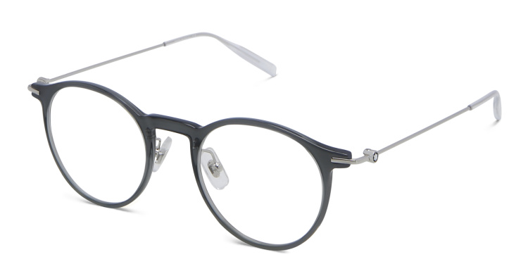 Shop MONTBLANC Oval Eyeglasses in Grey online.