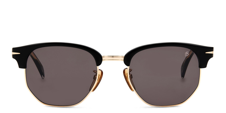 Shop DAVID BECKHAM Square Sunglasses in Gold online.