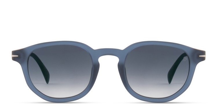 تسوق نظارات شمسية دائرية بشعار العلامة ديفيد بيكهام بلون أزرق أونلاين.