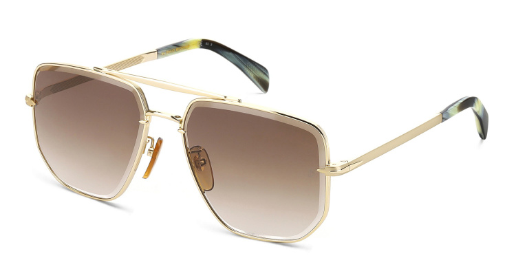 تسوق نظارة شمسية بإطار بيلوت ديفيد بيكهام بلون ذهبي أونلاين.