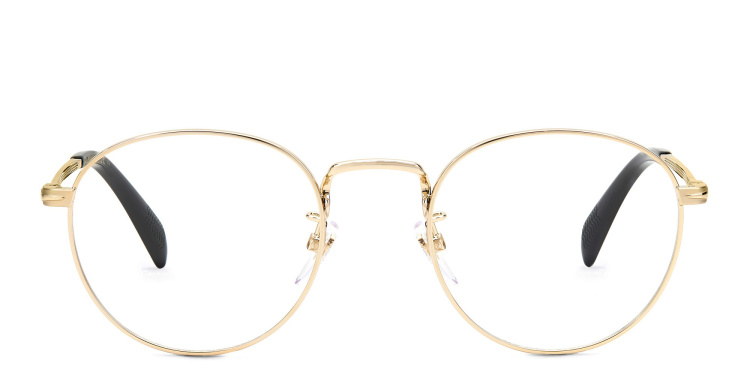 Shop DAVID BECKHAM Panthos Eyeglasses in Gold online.