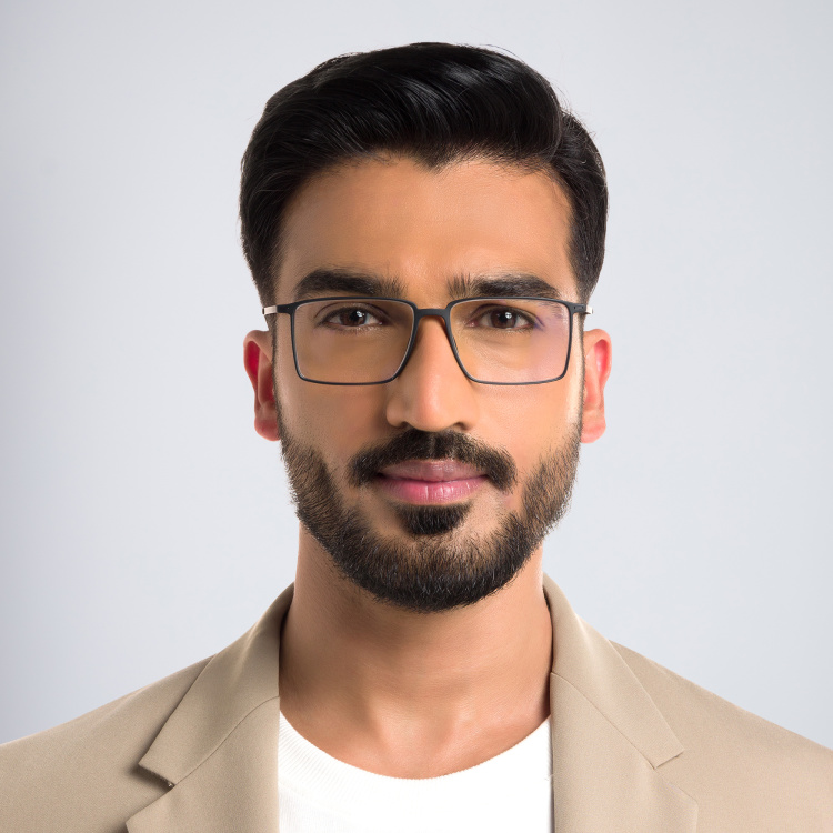 Shop Silhouette Rectangle Eyeglasses in Black online.