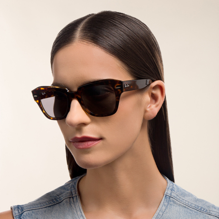 Shop Ray-Ban State Street Unisex Square Sunglasses in Havana online.
