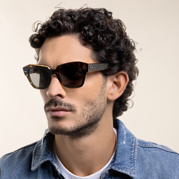 Shop Ray-Ban State Street Unisex Square Sunglasses in Havana online.