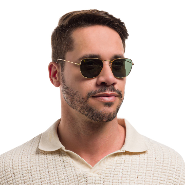 Shop Ray-Ban Frank Square Sunglasses in Gold online.