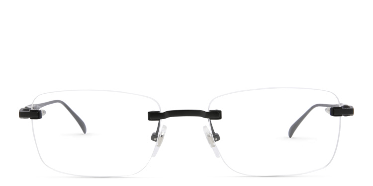 Shop EYE'M Rimless Rectangle Eyeglasses in Black online.