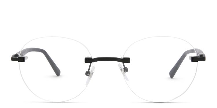 Shop EYE'M Rimless Round Eyeglasses in Black online.