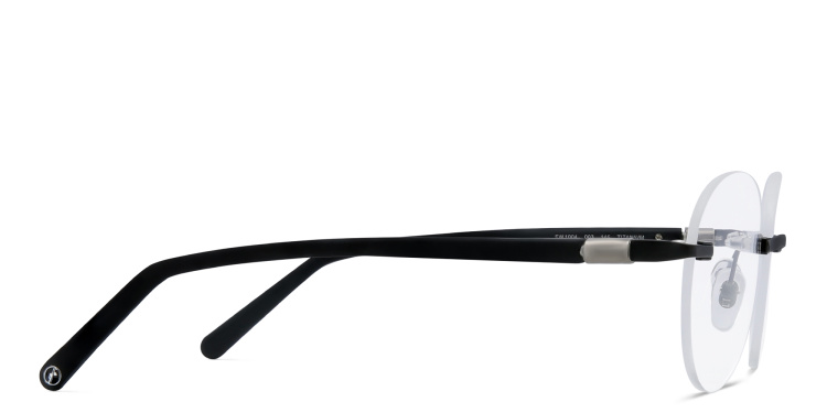 Shop EYE'M Rimless Round Eyeglasses in Black online.