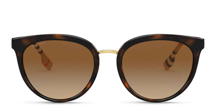 Shop BURBERRY Panthos Sunglasses in Havana online.