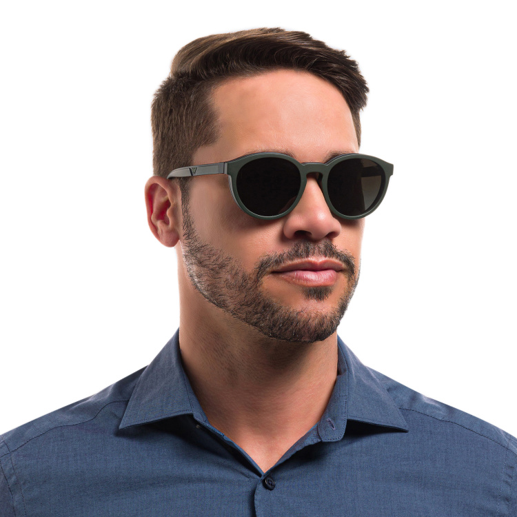 Shop Emporio Armani Panthos Eyeglasses in Black online.