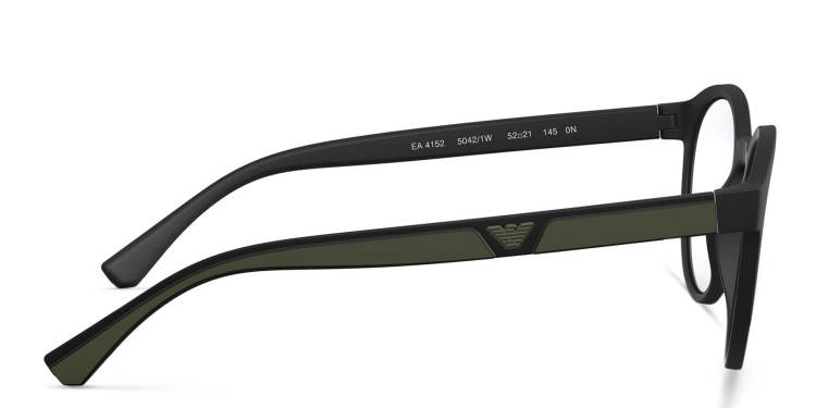 Shop Emporio Armani Panthos Eyeglasses in Black online.
