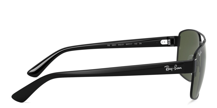 تسوق نظارة شمسية بإطار غير منتظم واسع راي بان بلون أسود أونلاين.