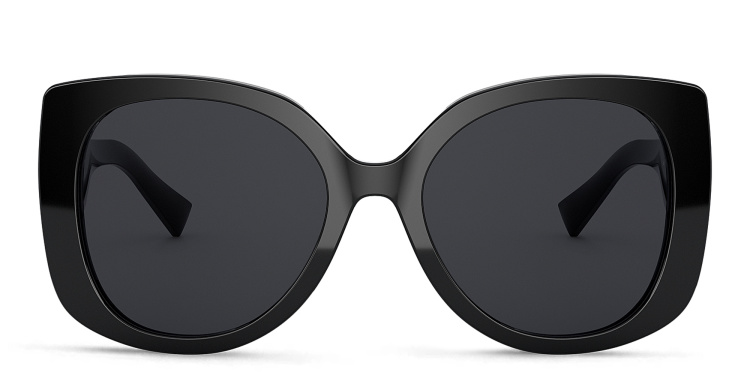 Shop VERSACE Medusa Oversized Sunglasses in Black online.