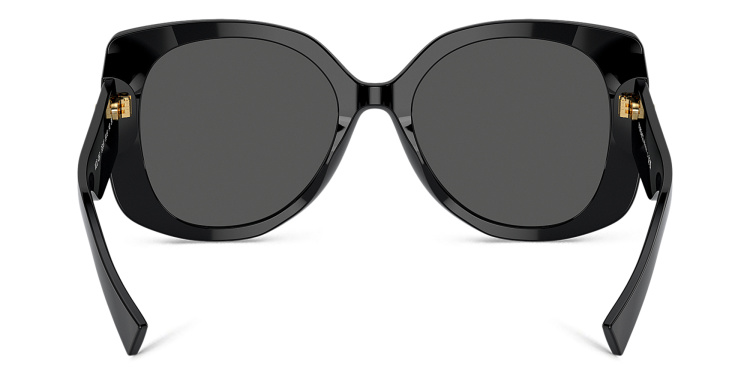 Shop VERSACE Medusa Oversized Sunglasses in Black online.