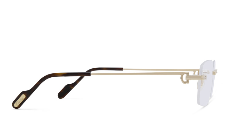 Shop Cartier Première de Cartier Rimless Wide Eyeglasses in Gold online.