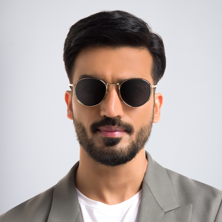 Shop DAVID BECKHAM Panthos Sunglasses in Gold online.