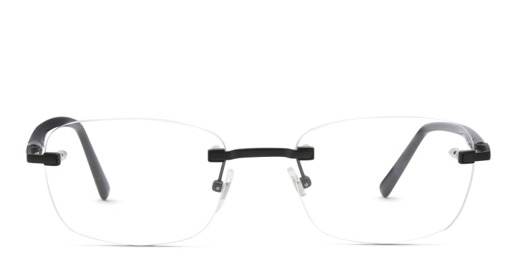 Shop EYE'M Rimless Rectangle Eyeglasses in Black online.