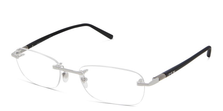 Shop EYE'M Rimless Rectangle Eyeglasses in Silver online.