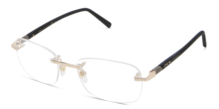 Shop EYE'M Rimless Rectangle Eyeglasses in Gold online.