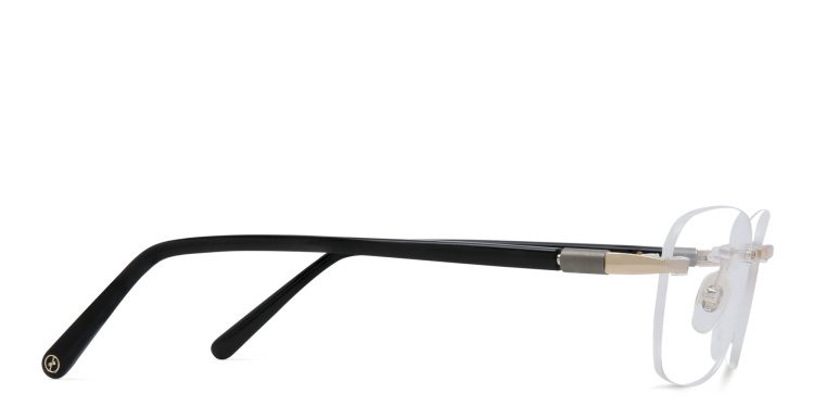 Shop EYE'M Rimless Rectangle Eyeglasses in Gold online.