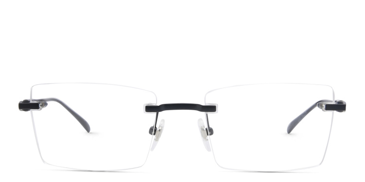 Shop EYE'M Rimless Rectangle Eyeglasses in Blue online.