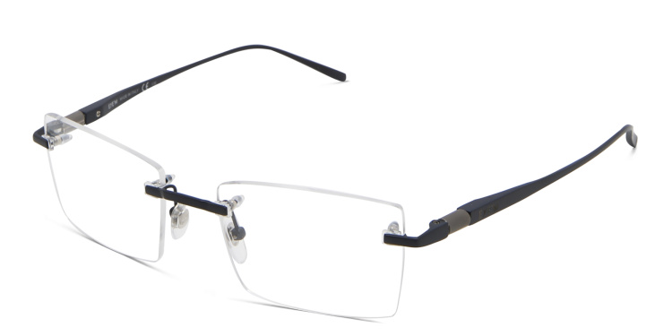 Shop EYE'M Rimless Rectangle Eyeglasses in Blue online.