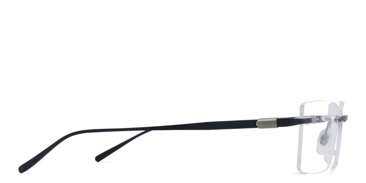 Shop EYE'M Rimless Rectangle Eyeglasses in Blue online.