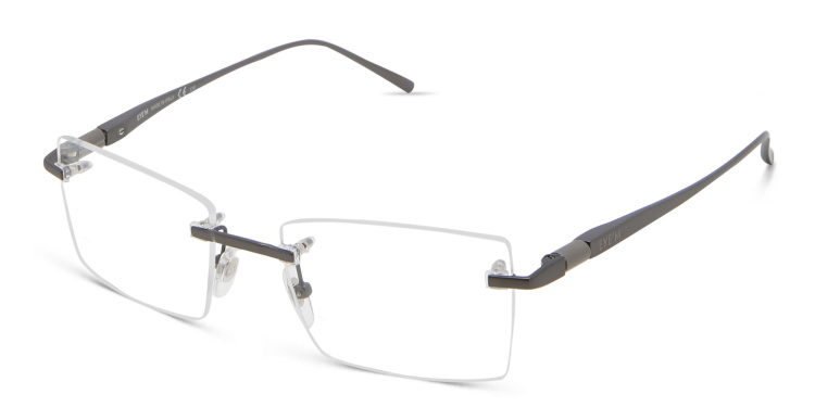 Shop EYE'M Rimless Rectangle Eyeglasses in Gunmetal online.