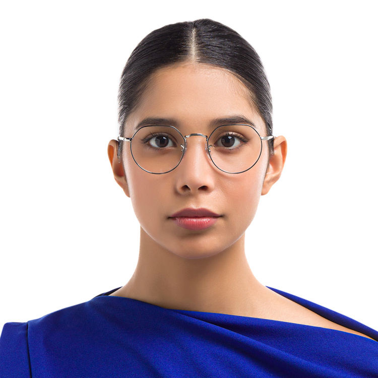 Shop Ray-Ban JACK Irregular Eyeglasses in Silver online.