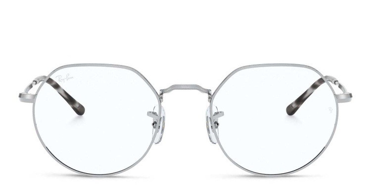 Shop Ray-Ban JACK Irregular Eyeglasses in Silver online.