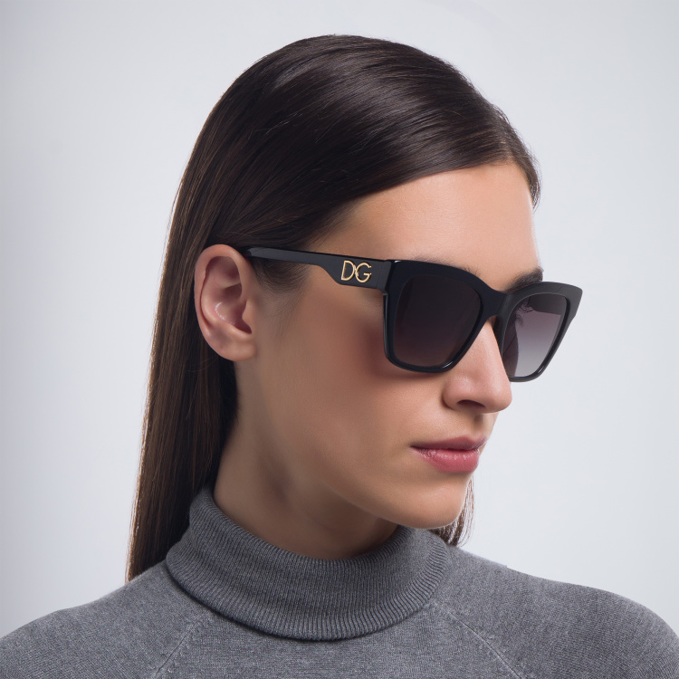 Shop Dolce & Gabbana Square Sunglasses in Black online.