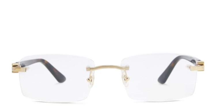 Shop Cartier Signature 'C'de Cartier Rimless Eyeglasses in Havana online.