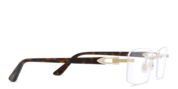 Shop Cartier Signature 'C'de Cartier Rimless Eyeglasses in Havana online.