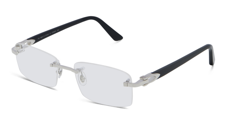 Shop Cartier Signature 'C'de Cartier Rimless Eyeglasses in Silver online.