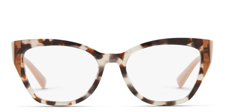 Shop VALENTINO Stud Cat-Eye Eyeglasses in Havana online.