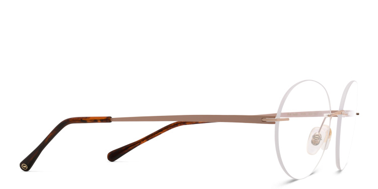 Shop EYE'M Rimless Round Eyeglasses in Brown online.