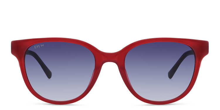 تسوق نظارة شمسية بإطار مربع EYE'M بلون أحمر أونلاين.
