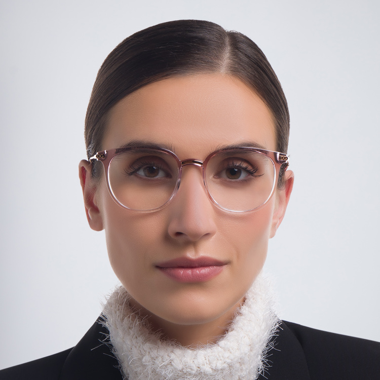 Shop Dolce & Gabbana Panthos Eyeglasses in Clear online.