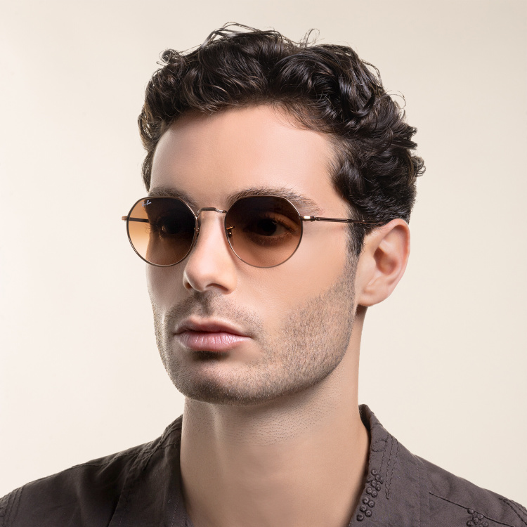 تسوق نظارة شمسية "جاك" بإطار غير منتظم للجنسين راي بان بلون نحاسي أونلاين.