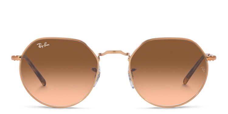 تسوق نظارة شمسية "جاك" بإطار غير منتظم للجنسين راي بان بلون نحاسي أونلاين.