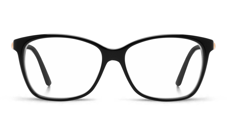 Shop JIMMY CHOO Rectangle Eyeglasses in Black online.