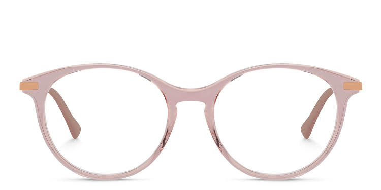 Shop JIMMY CHOO Round Eyeglasses in Nude online.