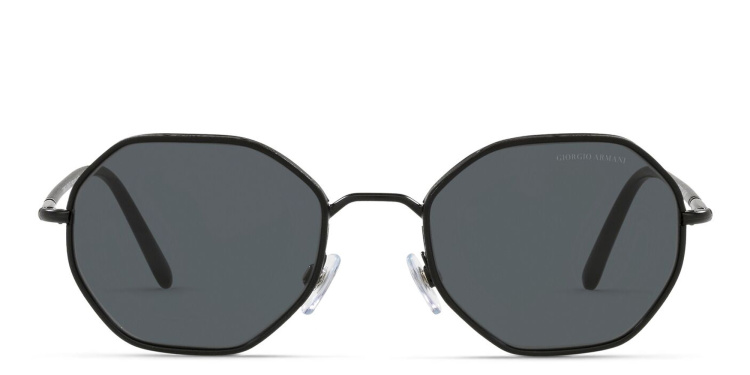 Shop GIORGIO ARMANI Irregular Sunglasses in Black online.