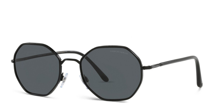 Shop GIORGIO ARMANI Irregular Sunglasses in Black online.