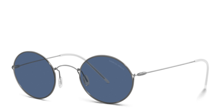 Shop GIORGIO ARMANI Round Sunglasses in Grey online.