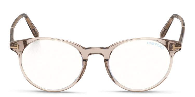 Shop TOM FORD Round Eyeglasses in Brown online.
