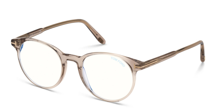 Shop TOM FORD Round Eyeglasses in Brown online.